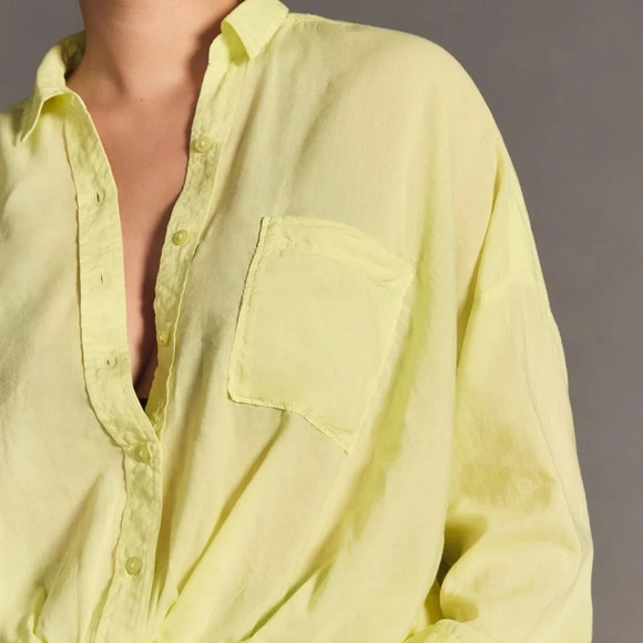 NWT Anthropologie Pilcro Tie-Front Blouse 1X - Picture 3 of 9